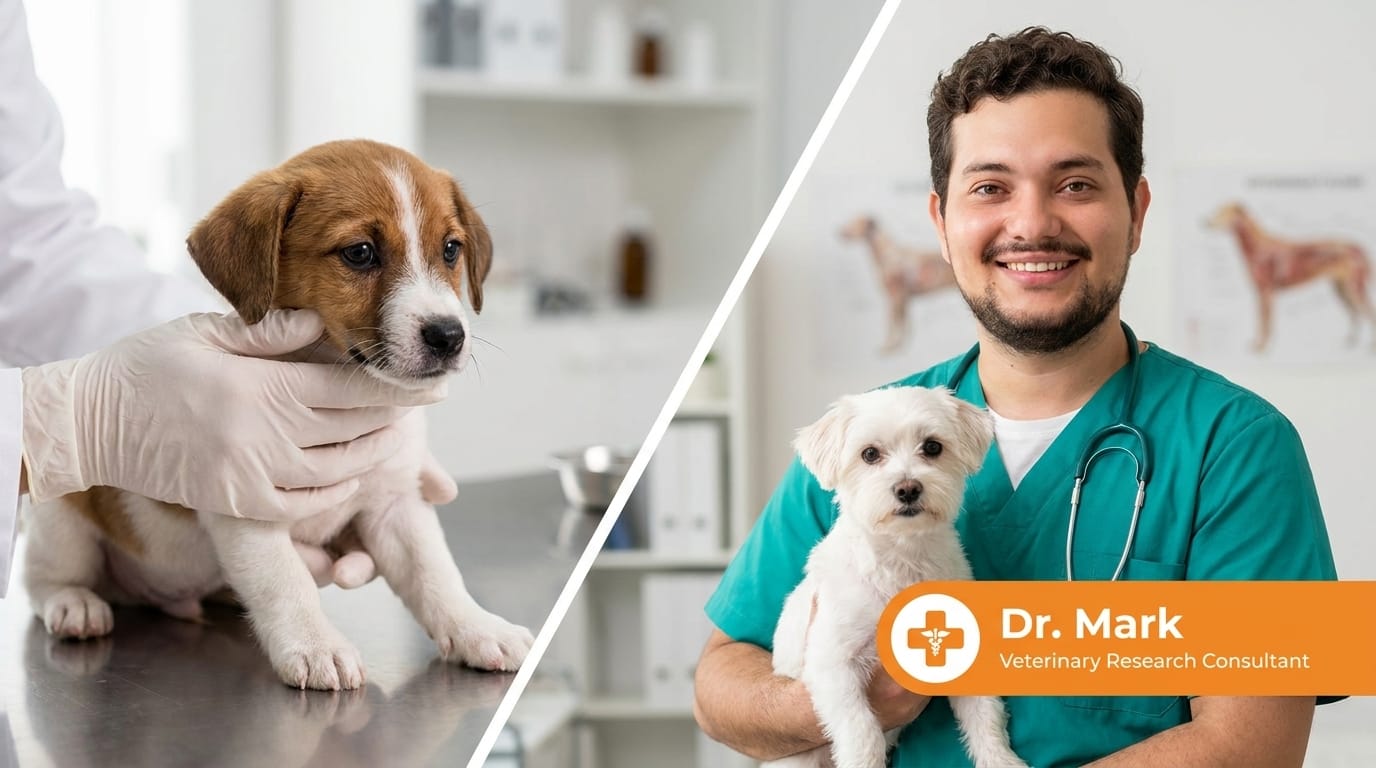 Veterinarian with a dog